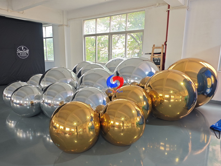 Luxury backdrops decor Reusable Giant Gold + silver big shiny balls bundles