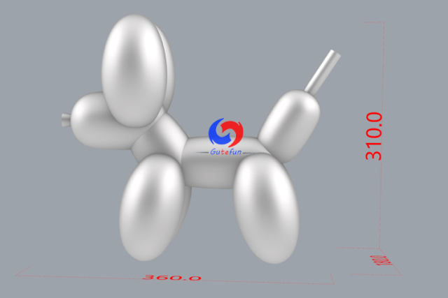 Custom giant silver dog , large inflatable dog model