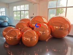 Reusable giant Fluorescent orangebig shiny balls for Luxury Christmas🎅 party events backdrop decorations
