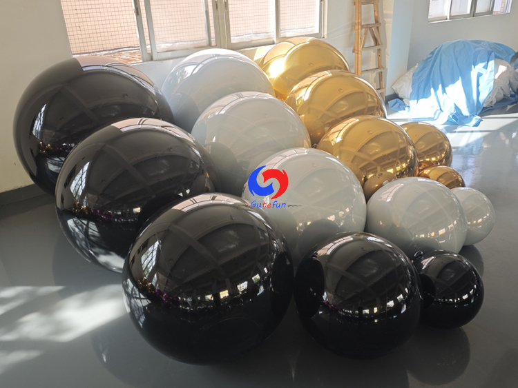 Black + White + Gold big shiny balls bundles for creating unique party birthday events backdrop Christmas decorations