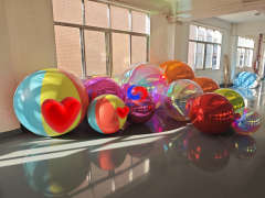 Orange + Green+ Red + Iridescent + pink big shiny balls bundles