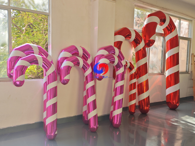 Xmas 🎅Decorations Red and Hot pink Giant Inflatable Shiny Candy Canes