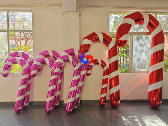 Xmas 🎅Decorations Red and Hot pink Giant Inflatable Shiny Candy Canes