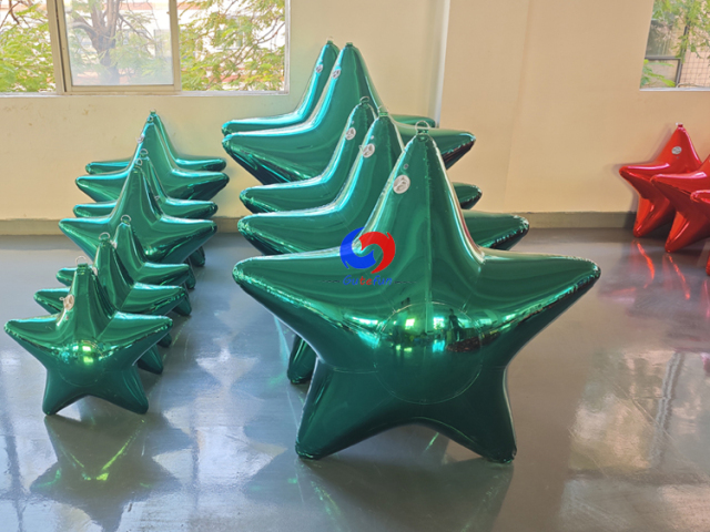 Dark green Big shiny stars / giant inflatable stars