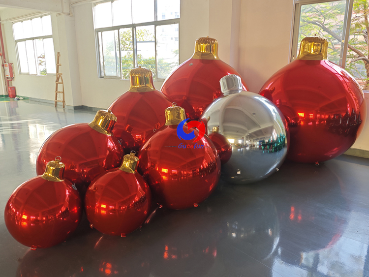 Red Big Shiny inflatable Xmas bulb Ornament Red inflatable Christmas bomb