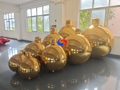 DIY decorations Gold Big Shiny inflatable Xmas bulb Ornament