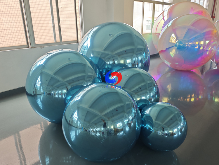 Teal / light blue big shiny balls for luxury party events balloons decorations