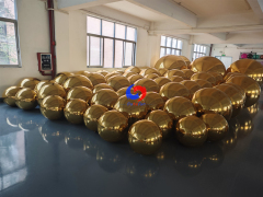 Reusable Luxury Party Events Decor Giant Gold big shiny inflatable metallic spheres / balls for sale
