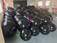 Luxury Party Events Decor Giant black big shiny inflatable metallic spheres / balls for sale