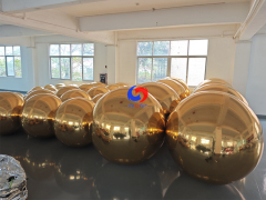 Reusable Luxury Party Events Decor Giant Gold big shiny inflatable metallic spheres / balls for sale