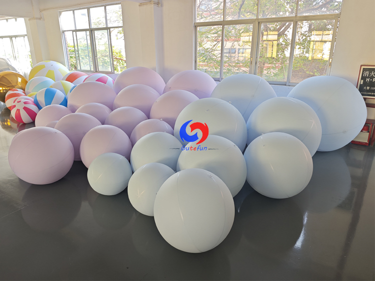 Custom giant pink baby blue inflatable Pastel colors matte balls