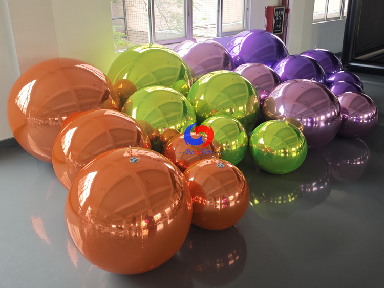 Orange + Green + Pink + Purple shiny balls bundle for luxury party events decorations