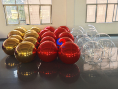 Gold +Red big shiny balls + Clear bubble balls