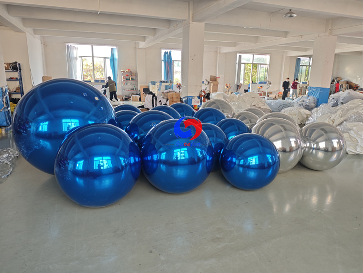 shiny balls in blue