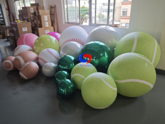Pastel Pink Inflatable Tennis Mirror Ball  (For sports clubs, event planners, party decor wholesalers)