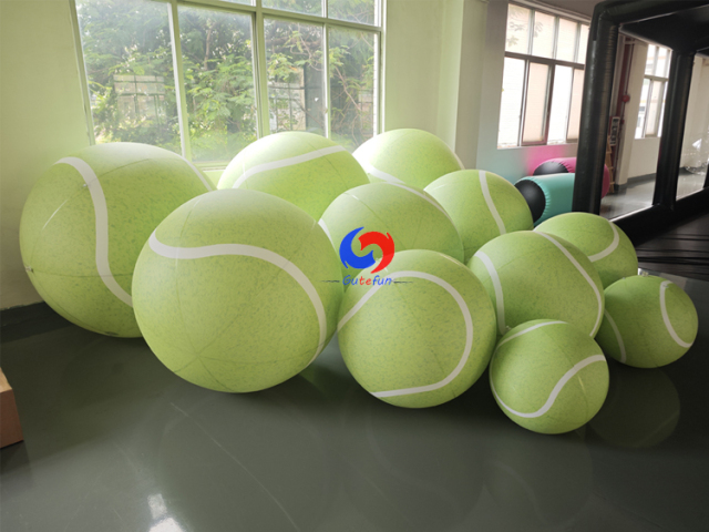 Oversized Inflatable Giant Tennis Balls – Sporty Eye-Catching Decor Props
