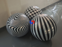 Head-turning inflatable spheres available in swirly pattern, checkered pattern & stripe pattern