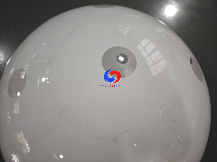 Clean white polka dot giant inflatable pickleballs in assorted mixed sizes, designed for all USA Pickleball events!