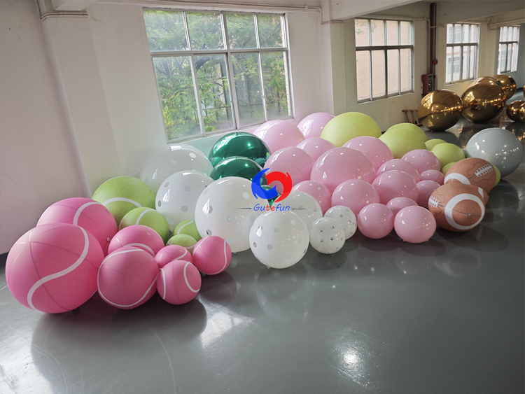 Pink Giant Inflatable Tennis Balls | Girly Sport Decor for Tennis Events