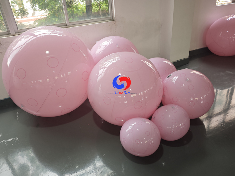 Pink Polka Dot Glossy Inflatable Pickleballs | Girly Pastel Decor for All USA Pickleball Events