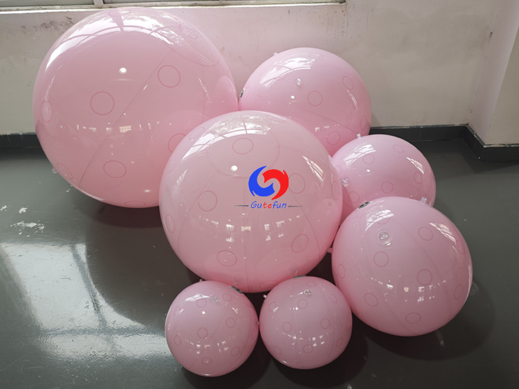 Pink Polka Dot Glossy Inflatable Pickleballs | Girly Pastel Decor for All USA Pickleball Events