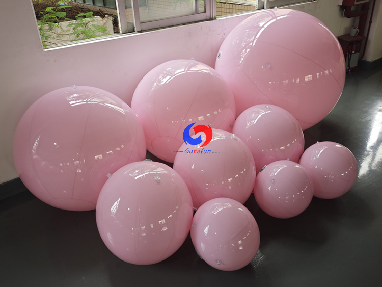 Soft Glossy Light Pink Inflatable Spheres | Hot Decor for US & European Events