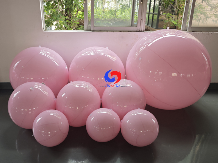 Soft Glossy Light Pink Inflatable Spheres | Hot Decor for US & European Events