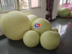 Cream Polka Dot Inflatable Pickleballs | Soft Neutral Decor for All USA Pickleball Events