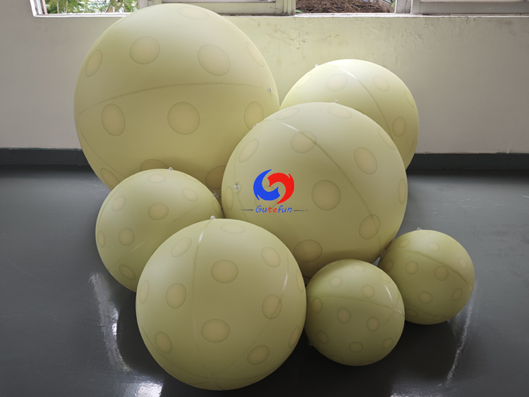 Cream Polka Dot Inflatable Pickleballs | Soft Neutral Decor for All USA Pickleball Events