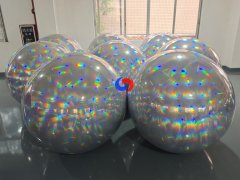 Giant inflatable holographic mirror balls, dazzling rainbow prism reflection effect