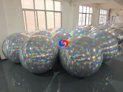 Giant inflatable holographic mirror balls, dazzling rainbow prism reflection effect
