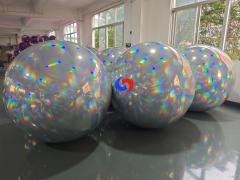 Giant inflatable holographic mirror balls, dazzling rainbow prism reflection effect