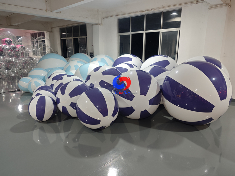 navy‑white & light‑blue‑white Inflatable Striped Beach Ball | Multi‑size Sets