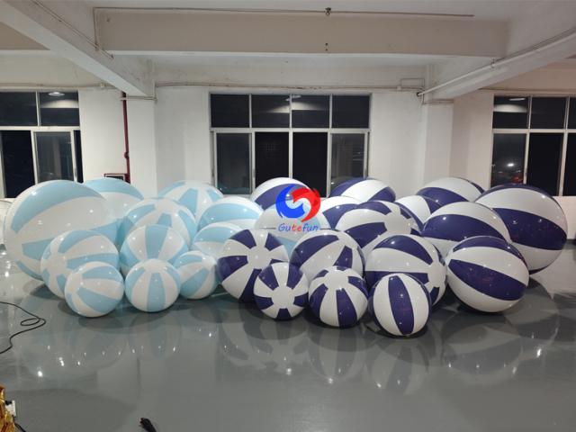 navy‑white & light‑blue‑white Inflatable Striped Beach Ball | Multi‑size Sets