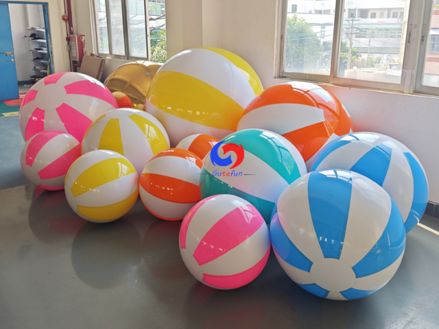 navy‑white & light‑blue‑white Inflatable Striped Beach Ball | Multi‑size Sets