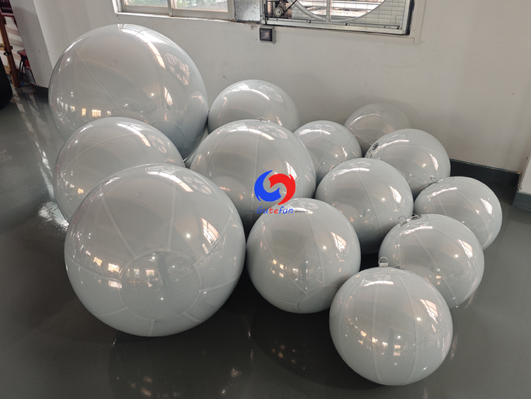 Luxury Event Decor Brighten Your Venue With Highly Reflective White Mirror Inflatable Spheres