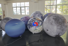 reusable for indoor & outdoor events Giant LED Inflatable Moon Ball | Soft Pale Lunar White Art Installation