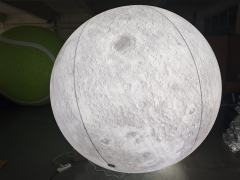 reusable for indoor & outdoor events Giant LED Inflatable Moon Ball | Soft Pale Lunar White Art Installation