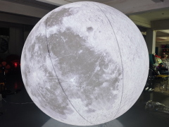 reusable for indoor & outdoor events Giant LED Inflatable Moon Ball | Soft Pale Lunar White Art Installation