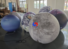 reusable for indoor & outdoor events Giant LED Inflatable Moon Ball | Soft Pale Lunar White Art Installation