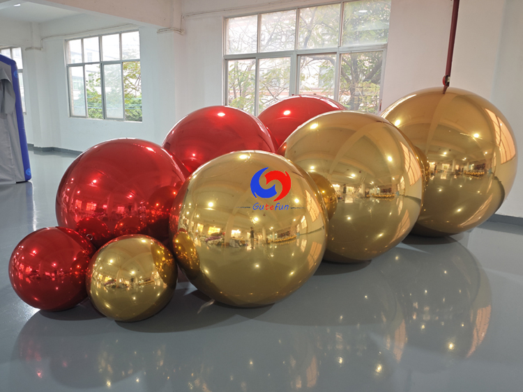 Modern wedding & brand launch events backdrop Stunning Silver & Black Inflatable Mirror Balls