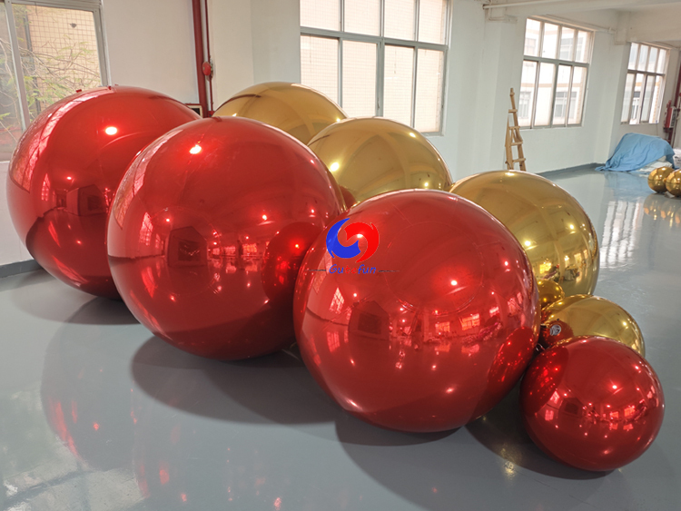 Modern wedding & brand launch events backdrop Stunning Silver & Black Inflatable Mirror Balls