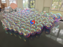 Matte Blush Pink, Metallic Gold & Metallic Purple inflatable decorative spheres for event installations