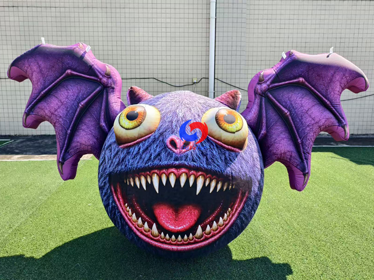 Giant Purple Inflatable Bat Monster | Spooky Halloween Decor