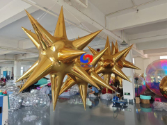 Gold Inflatable Mirror Star Spikes | Luxury Metallic Event Decor