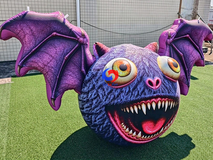 Giant Purple Inflatable Bat Monster | Spooky Halloween Decor