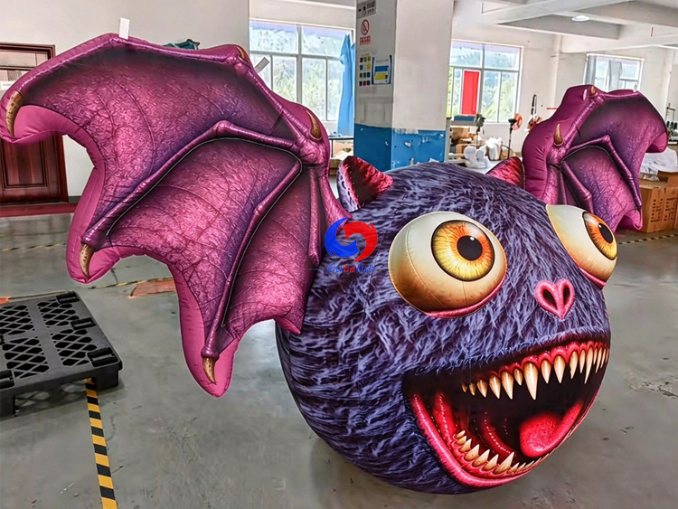 Giant Purple Inflatable Bat Monster | Spooky Halloween Decor