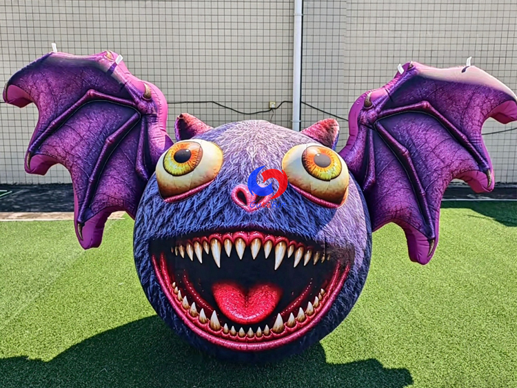 Giant Purple Inflatable Bat Monster | Spooky Halloween Decor