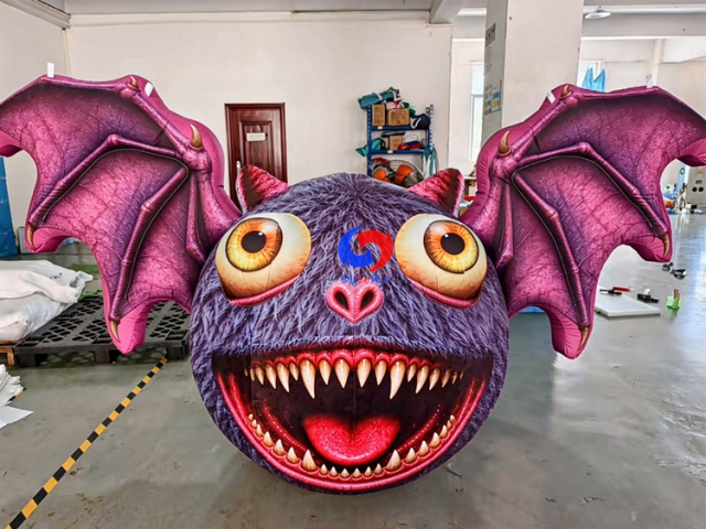 Giant Purple Inflatable Bat Monster | Spooky Halloween Decor
