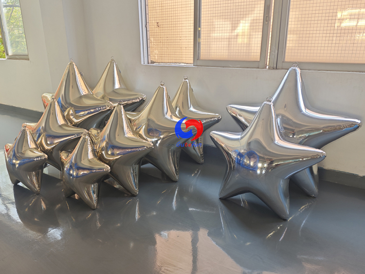 Gold Inflatable Mirror Star Spikes | Luxury Metallic Event Decor